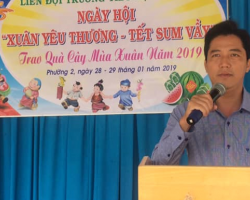 Thầy Nguyễn Minh Nhựt – Hiệu trưởng Truòng TH Phú Mỹ – Phát biểu khai mạc ngày hội