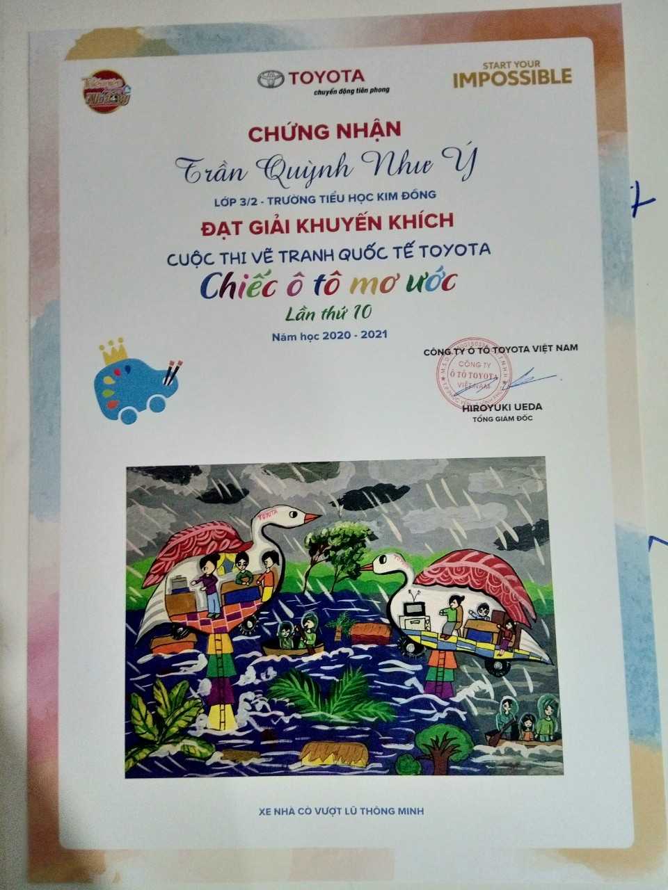 Trường Tiểu Học Kim Đồng Có Học Sinh Đạt Giải Cuộc Thi Vẽ Tranh Quốc Tế “
